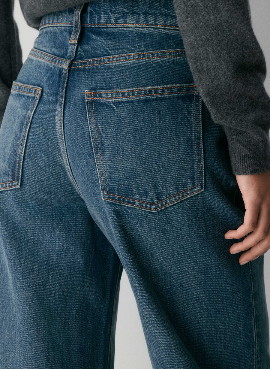 denim forum cleo relaxed high-made wide jeans vintage mörkblå
