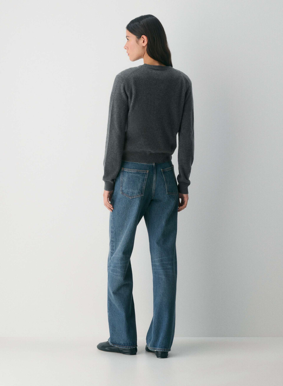 denim forum cleo relaxed high-made wide jeans vintage mörkblå