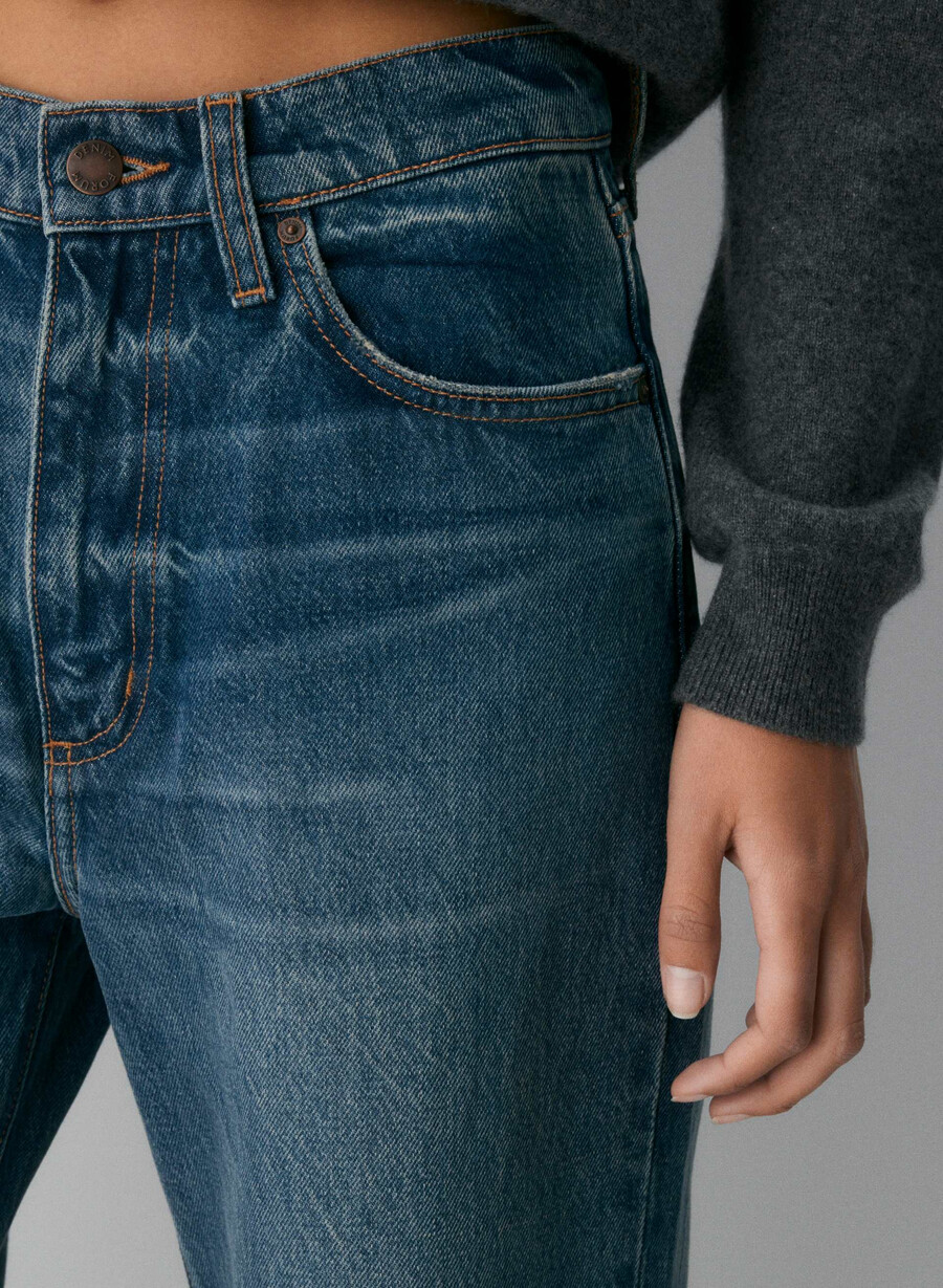 denim forum cleo relaxed high-made wide jeans vintage mörkblå