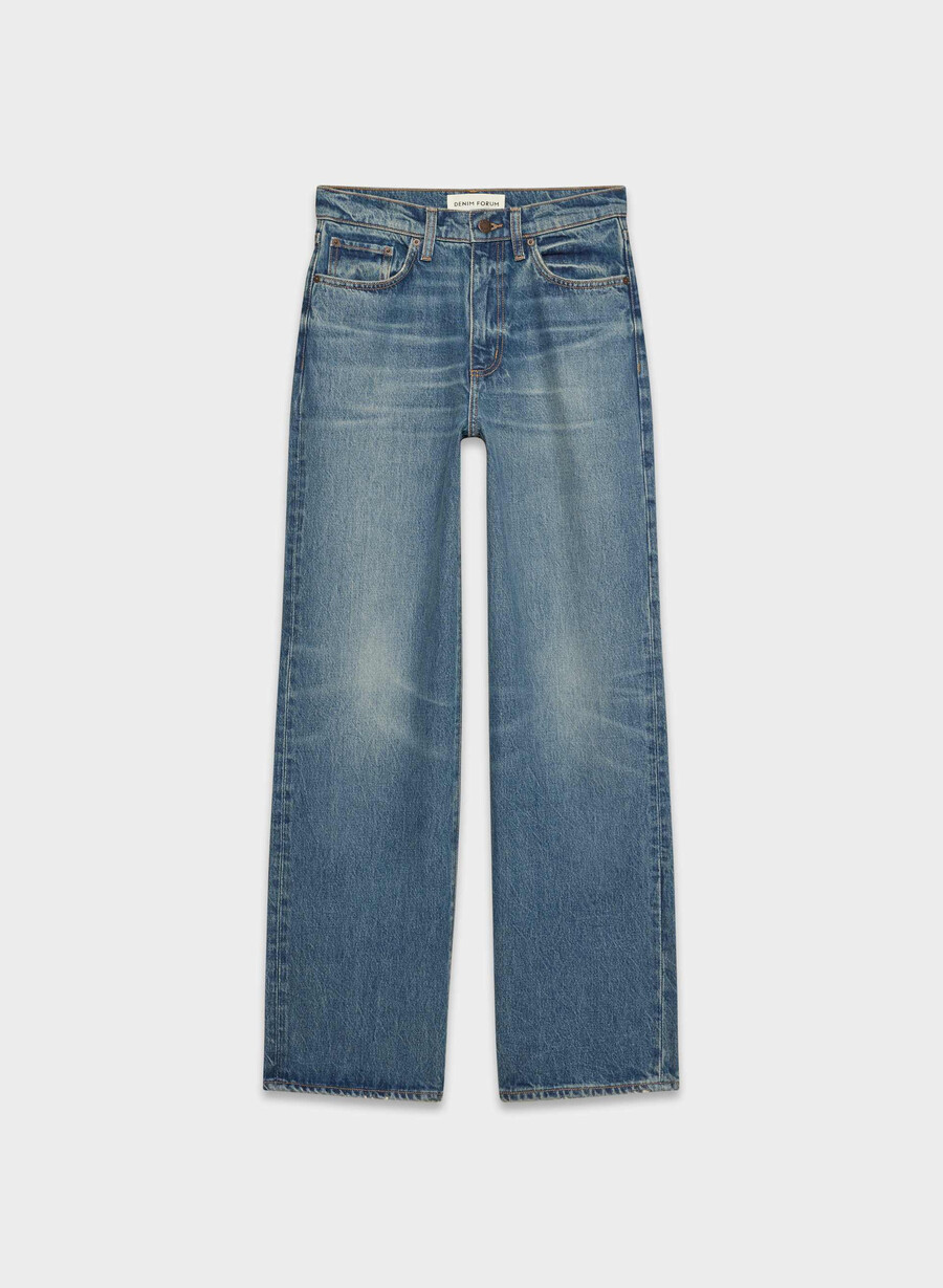 denim forum cleo relaxed high-made wide jeans vintage mörkblå