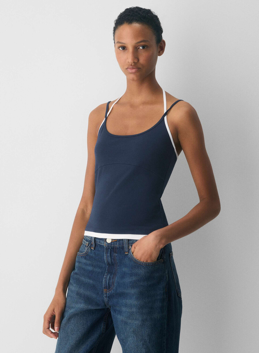 homestretch slät juke halter top admiralvit