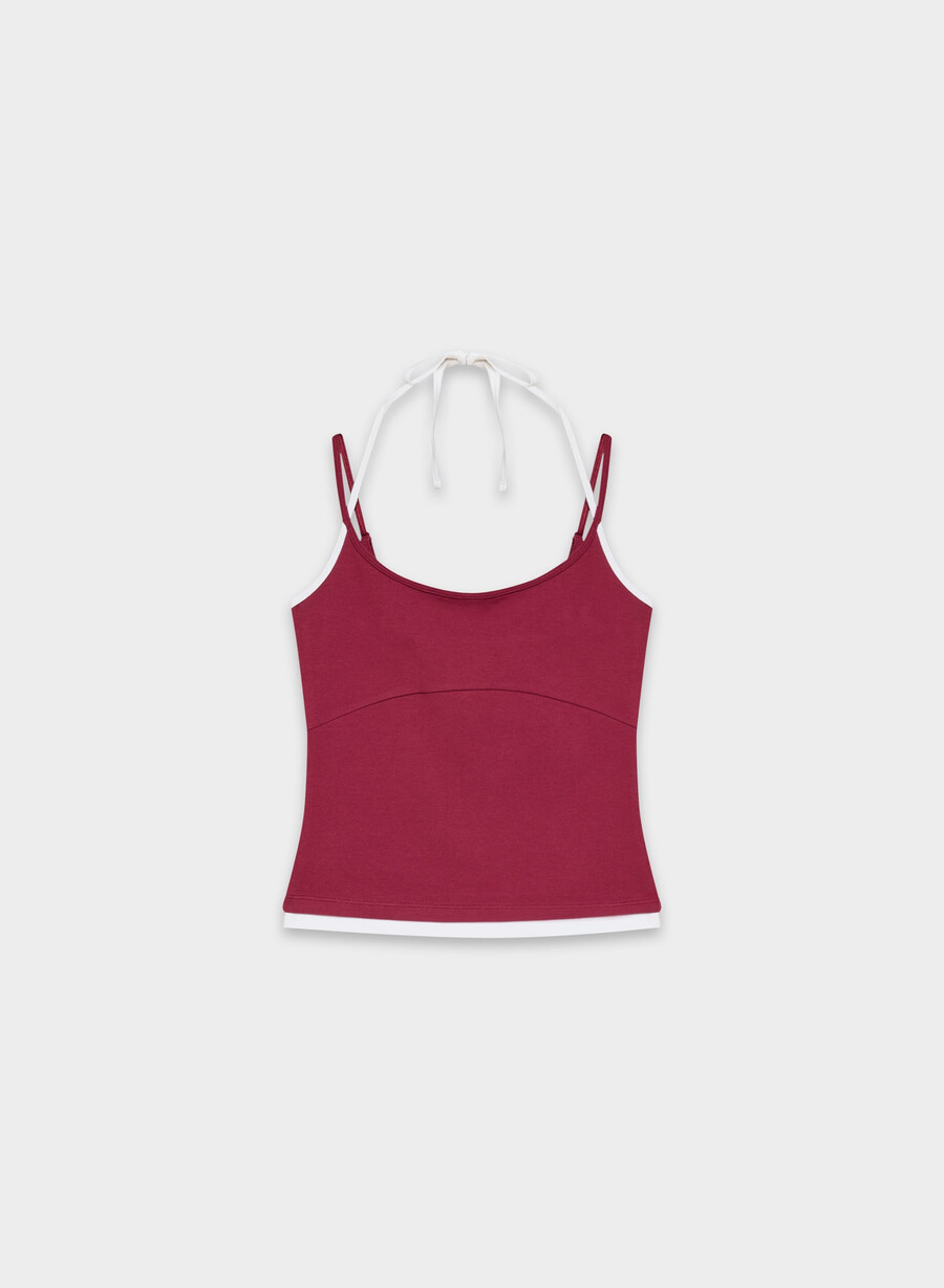 homestretch slät juke halter topp juicy rose vit