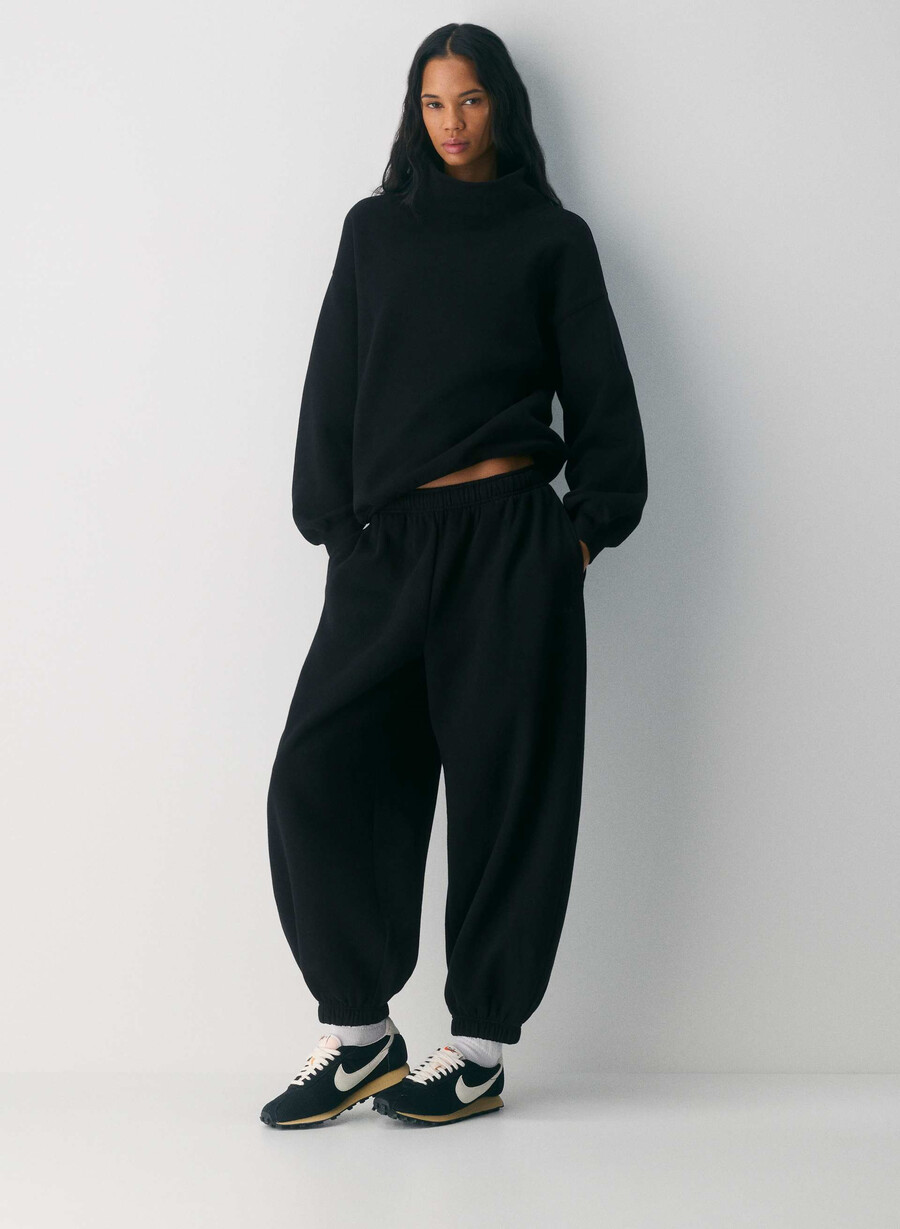 mysig fleece mega balloon jogger svart