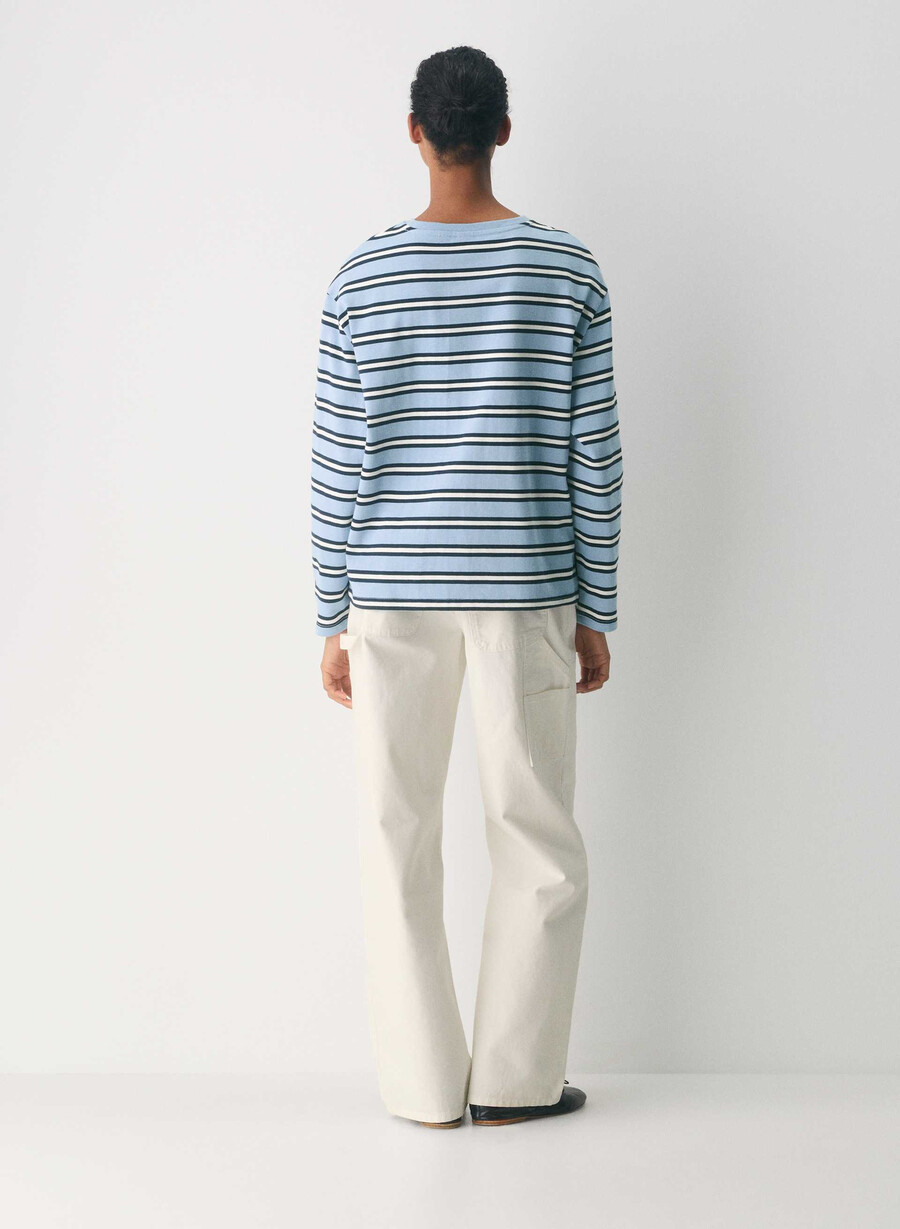 mighty cotton fletch långärmad tröja ripple blueadmiralsgrÖn