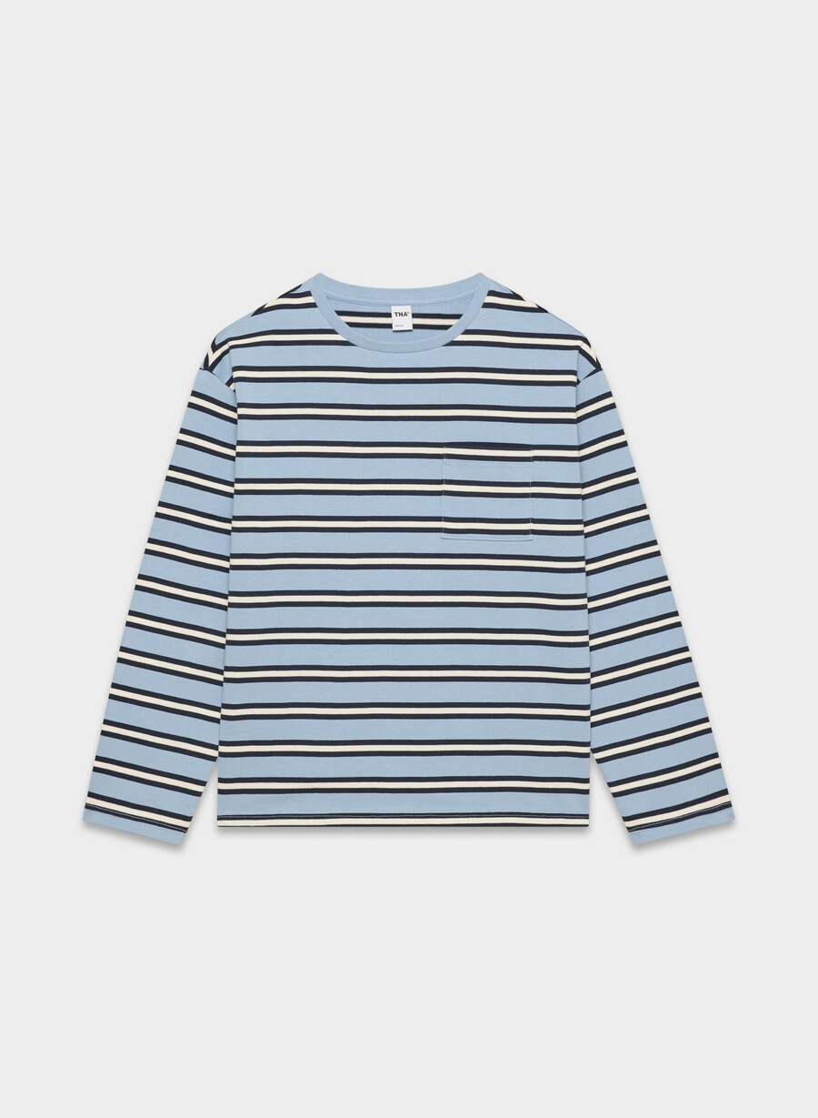 mighty cotton fletch långärmad tröja ripple blueadmiralsgrÖn