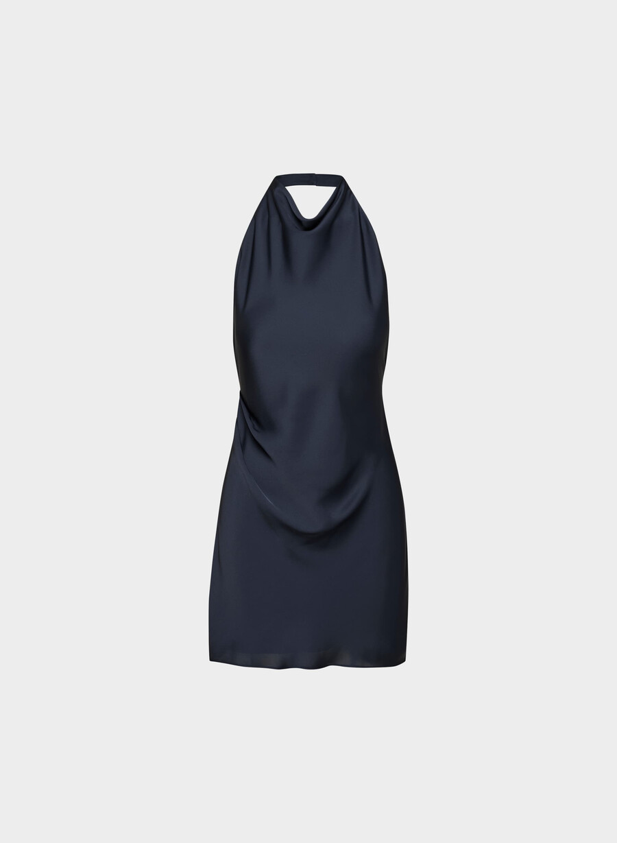 audience satin mini halter dress admiral