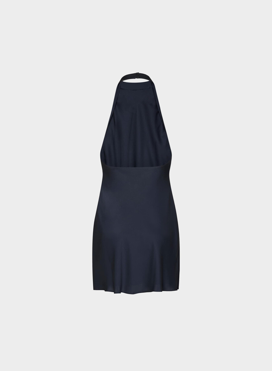 audience satin mini halter dress admiral