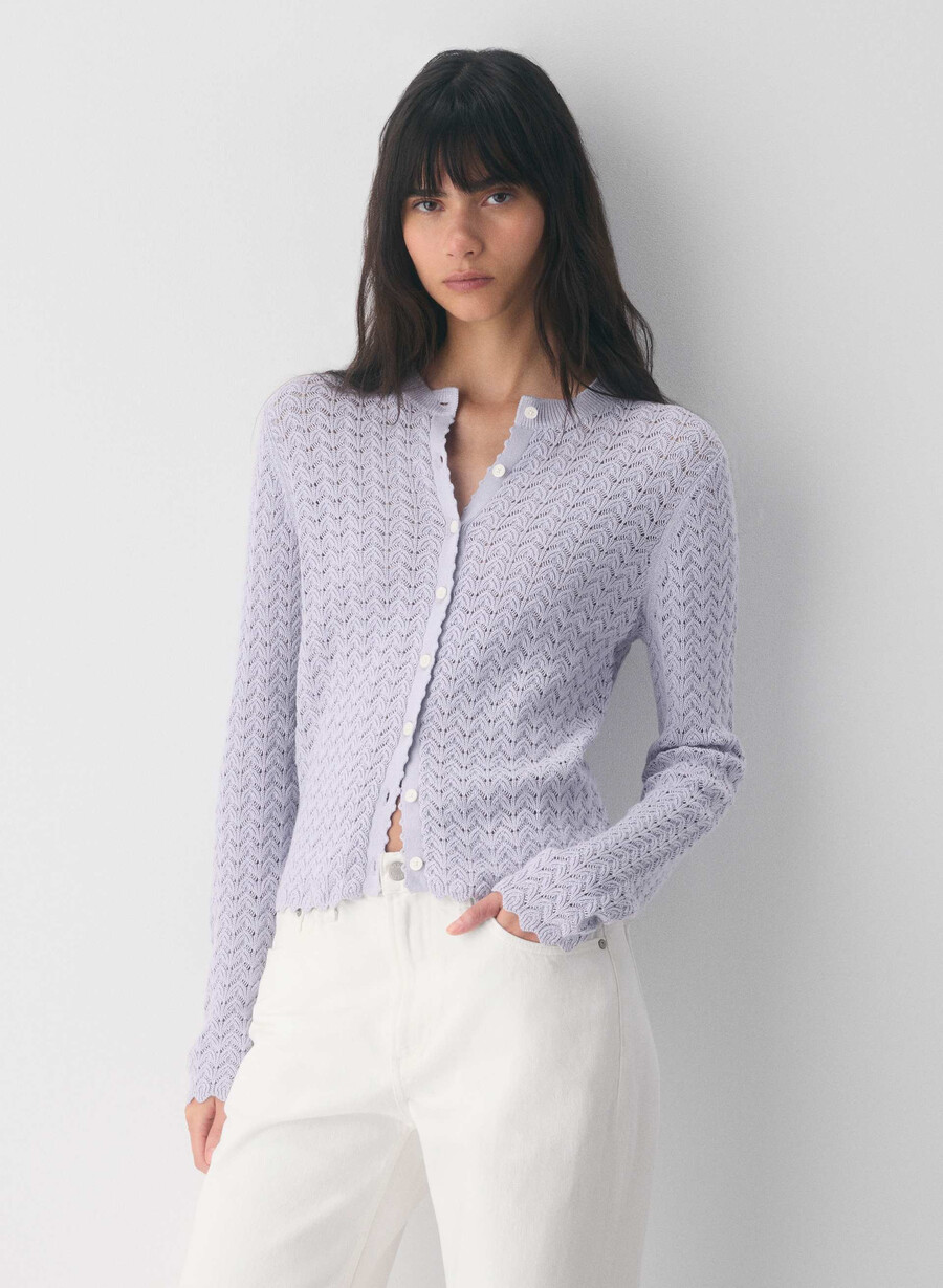cotton charm prelusion cardigan vildblomma lila