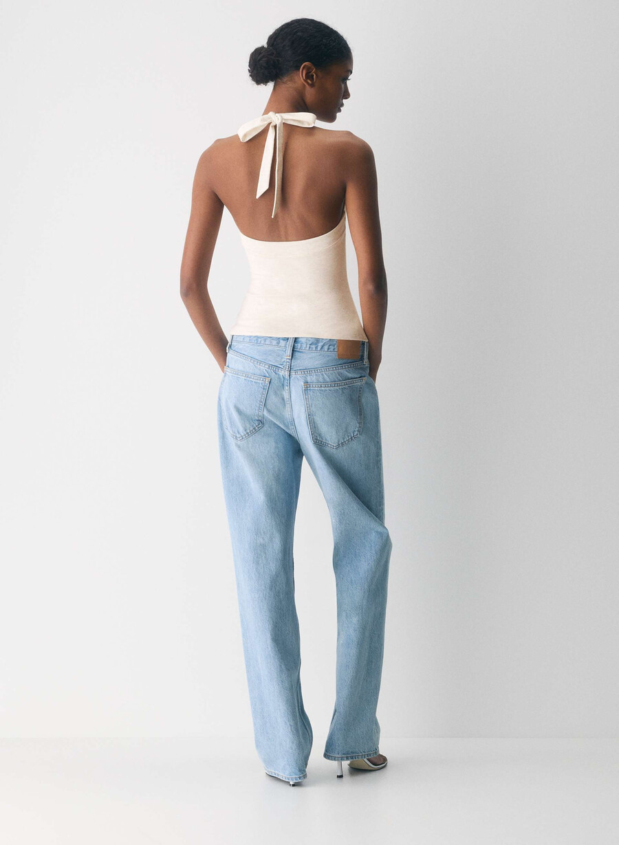 casual contour optimum halter top heather light oatmea