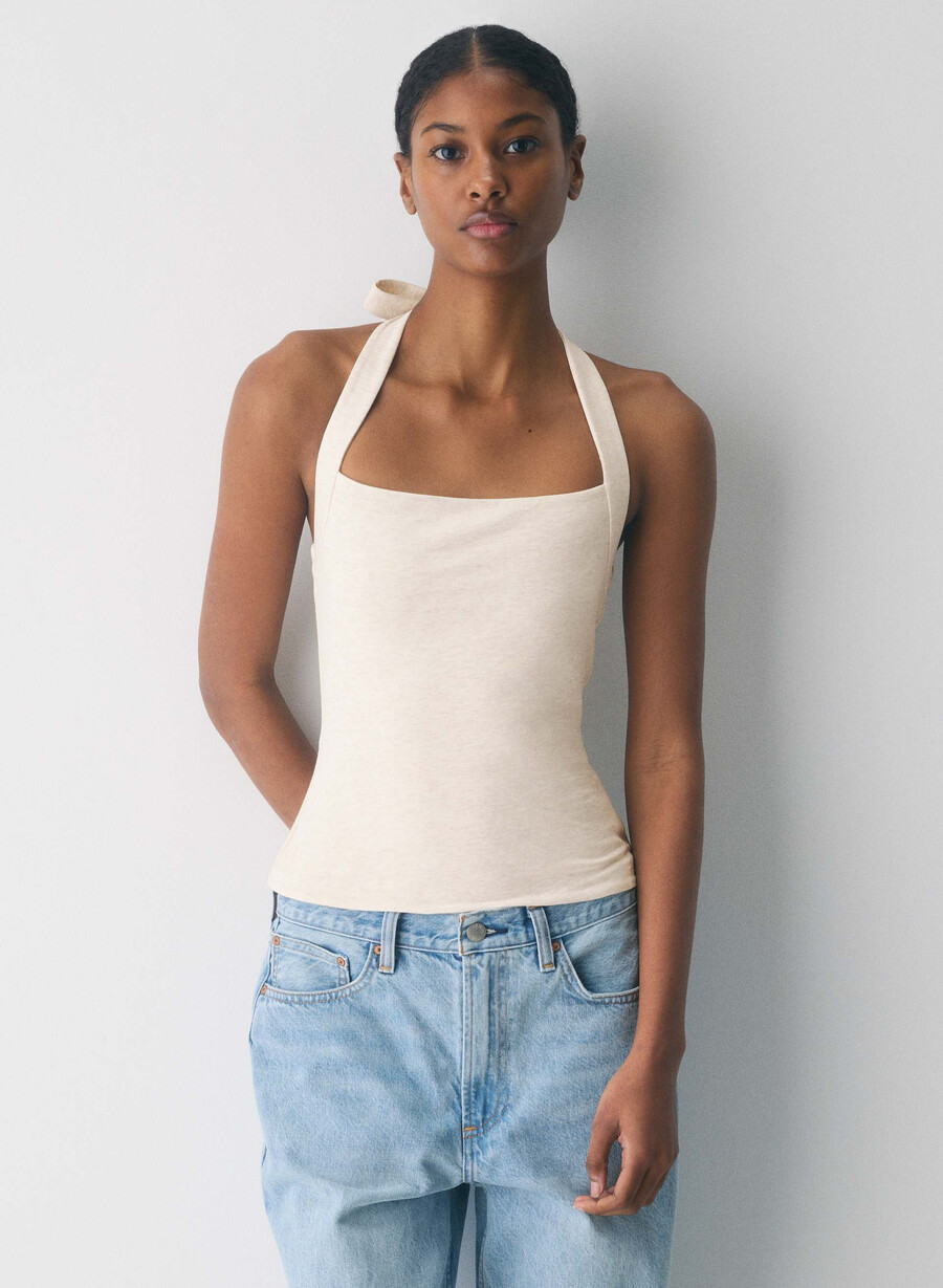casual contour optimum halter top terrace sage