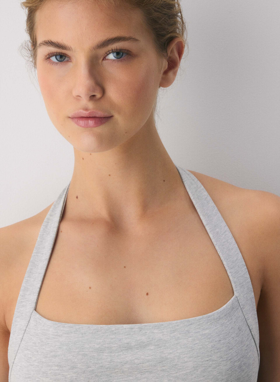 casual contour optimum halter top ljunggrå krom