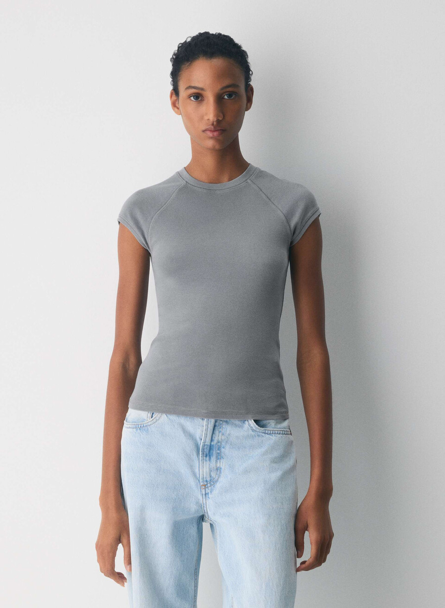 homestretch ribbad kassett kapärm t-shirt vintage rvrtstn grÅ