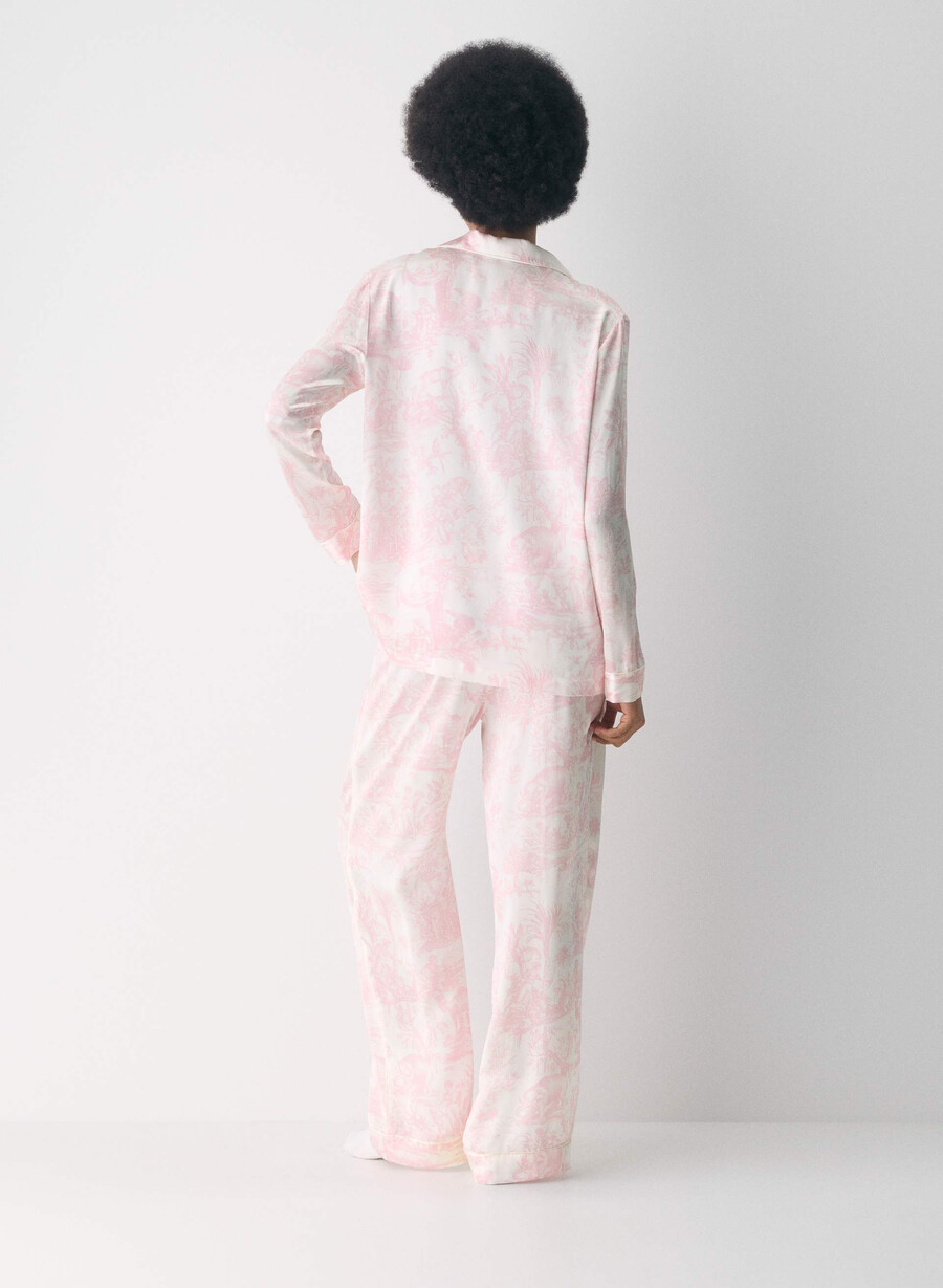 nightside sidenpyjamasskjorta lght bch dk cpd rosa