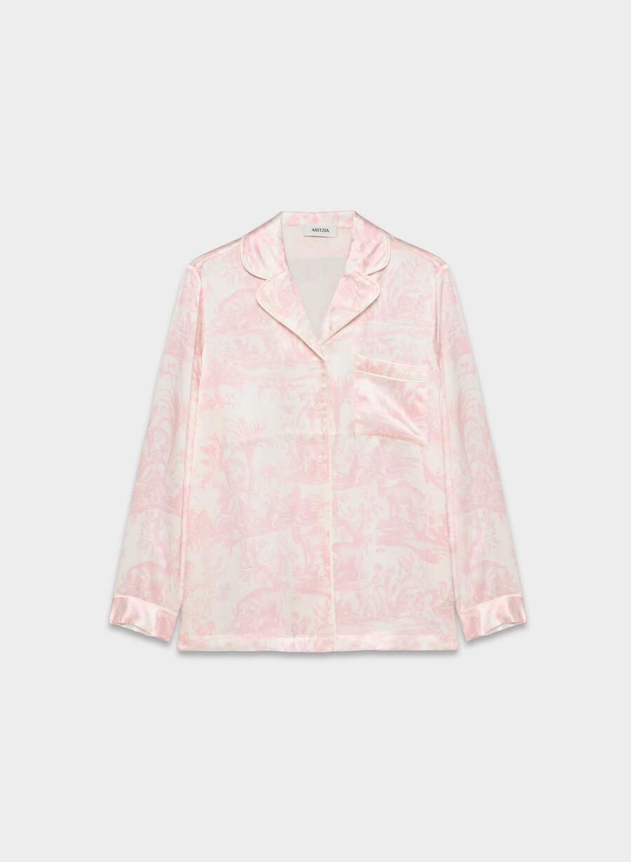nightside sidenpyjamasskjorta lght bch dk cpd rosa