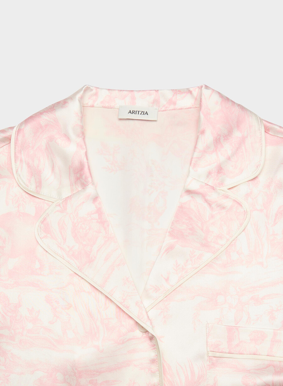 nightside sidenpyjamasskjorta lght bch dk cpd rosa