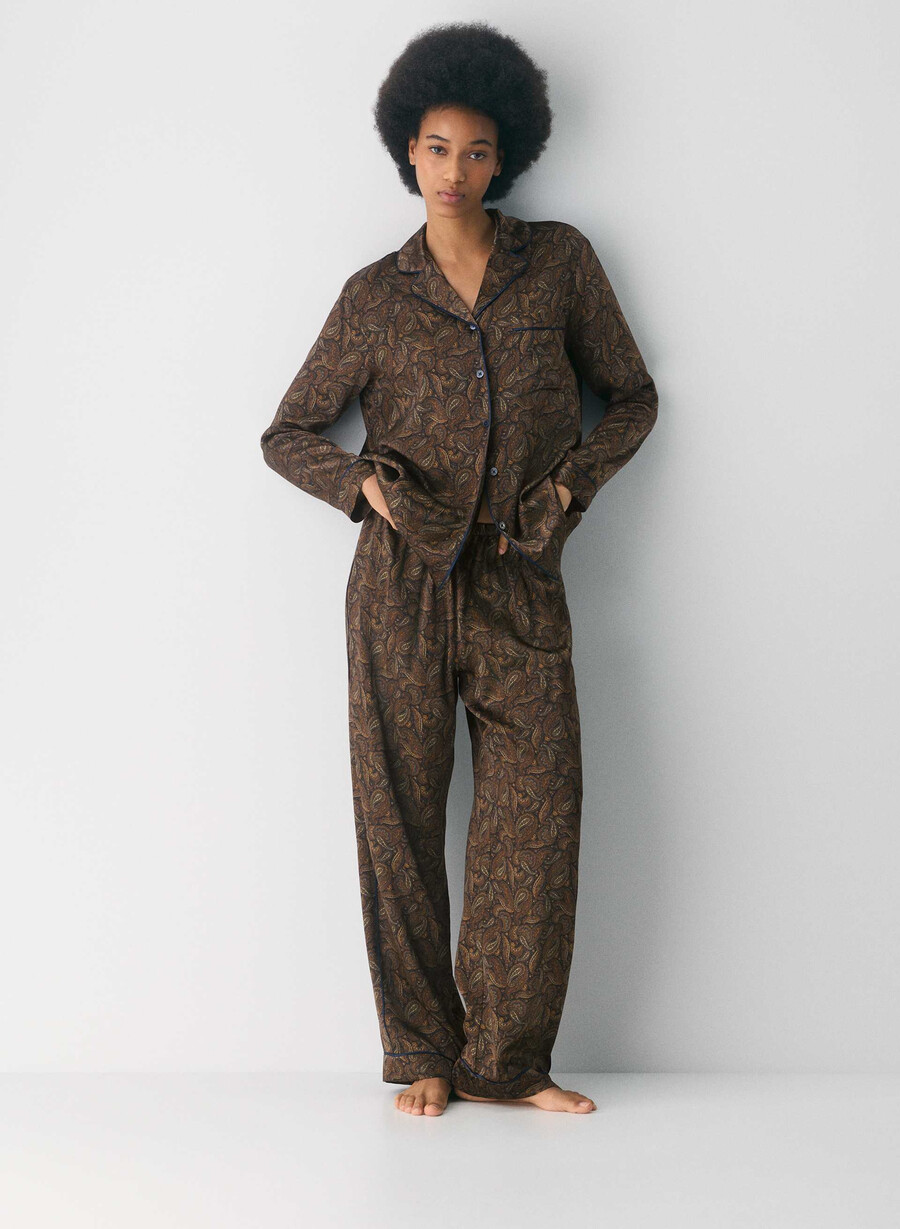 nightside silk pyjamas byxa drk nt nvycnmn