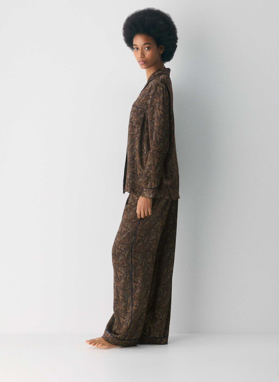 nightside silk pyjamas byxa drk nt nvycnmn