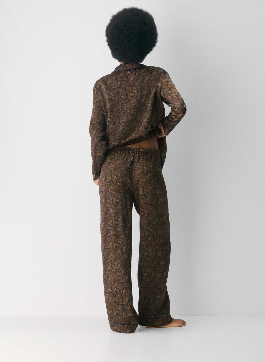 nightside silk pyjamas byxa drk nt nvycnmn