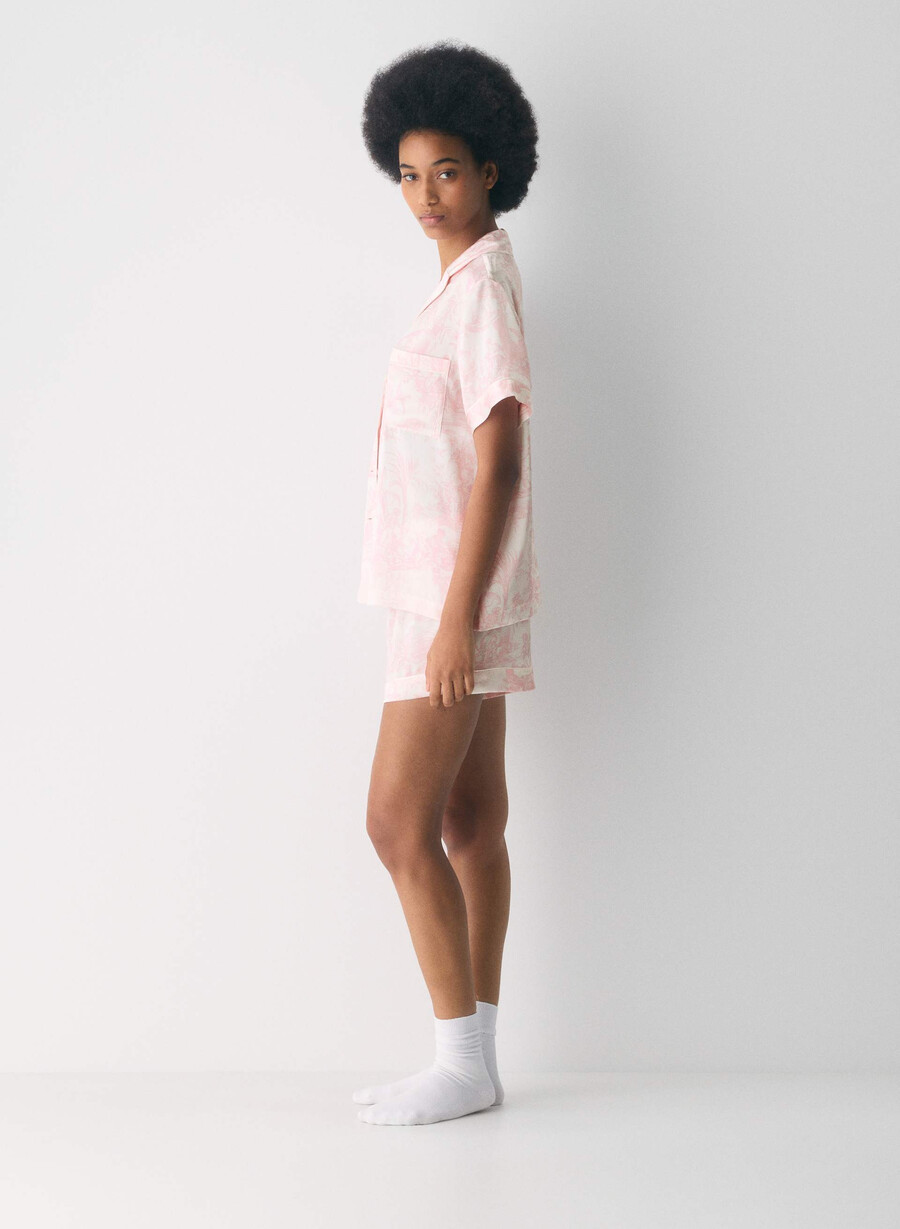 nightside silk pyjamas boxershorts lght bch dk cpd rosa