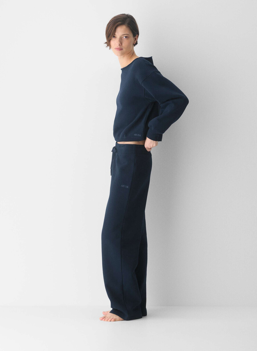 mysig fleece bf off-shoulder sweatshirt admiral