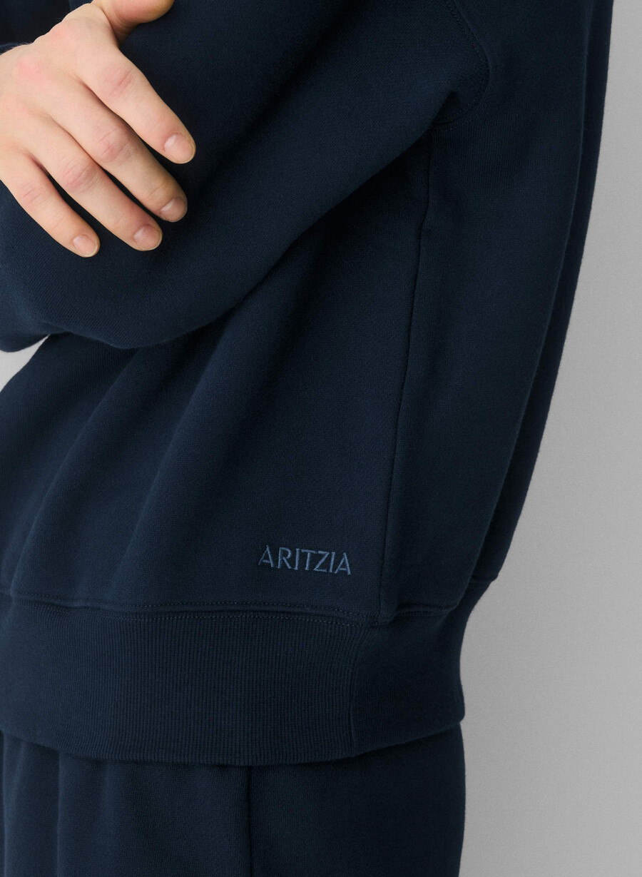 mysig fleece bf off-shoulder sweatshirt admiral