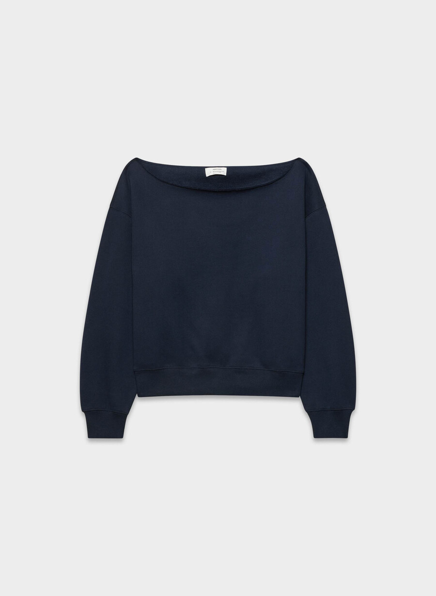 mysig fleece bf off-shoulder sweatshirt admiral