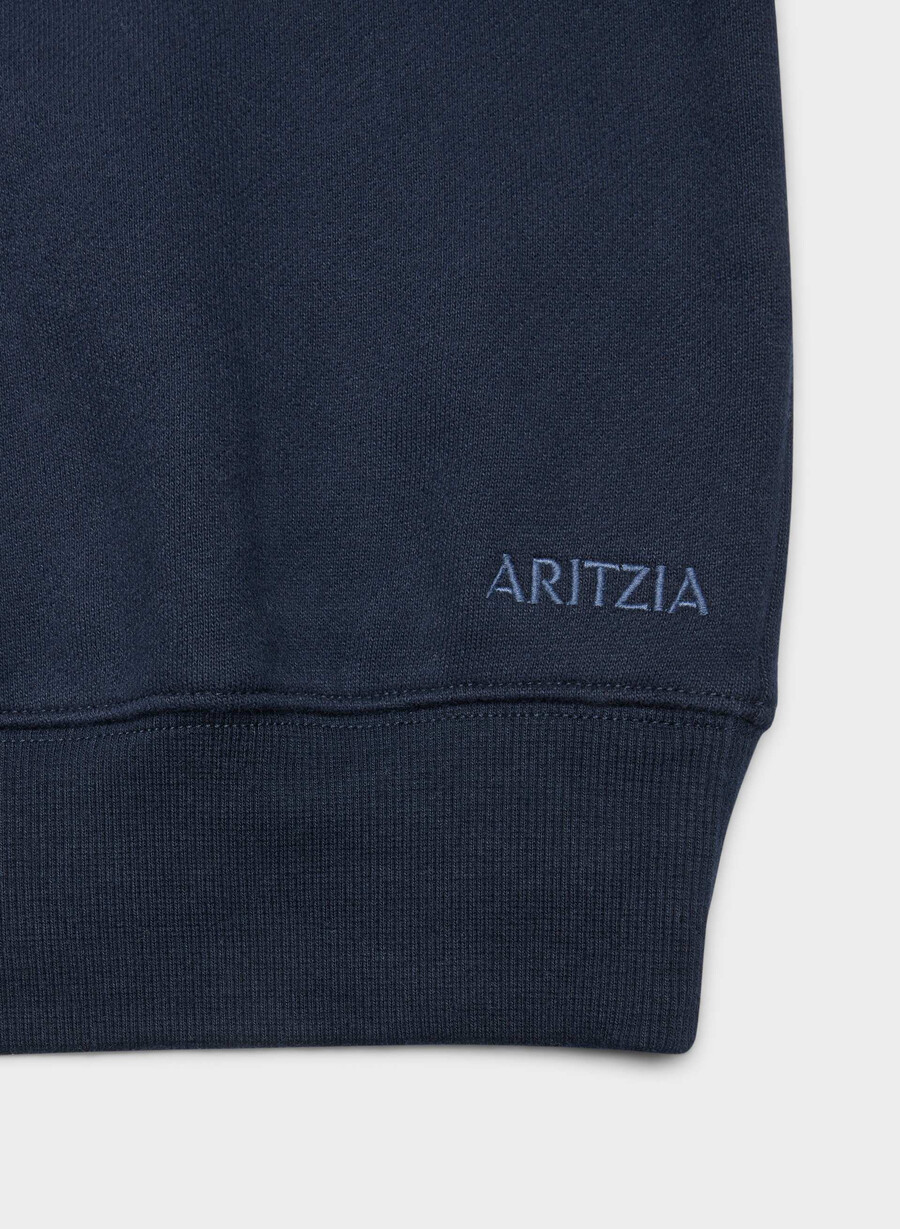 mysig fleece bf off-shoulder sweatshirt admiral