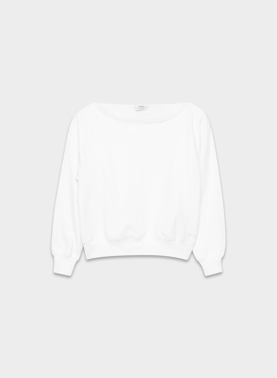 mysig sweatfleece bf off-shoulder sweatshirt vit