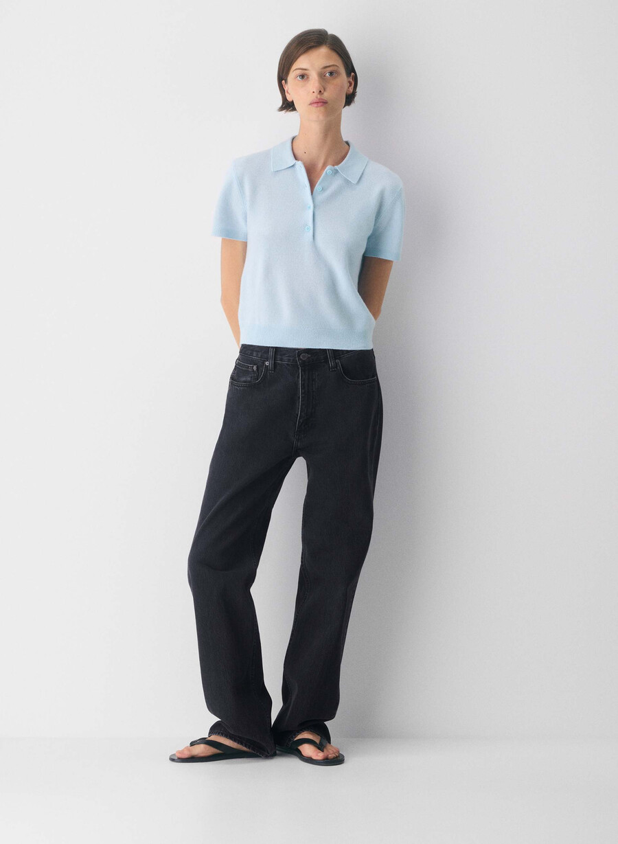 bar cashmere cellini polo sweater lmndhthr fol bwn