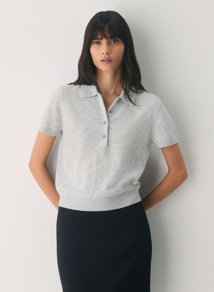 bare cashmere cellini polotröja ljunggrå krom