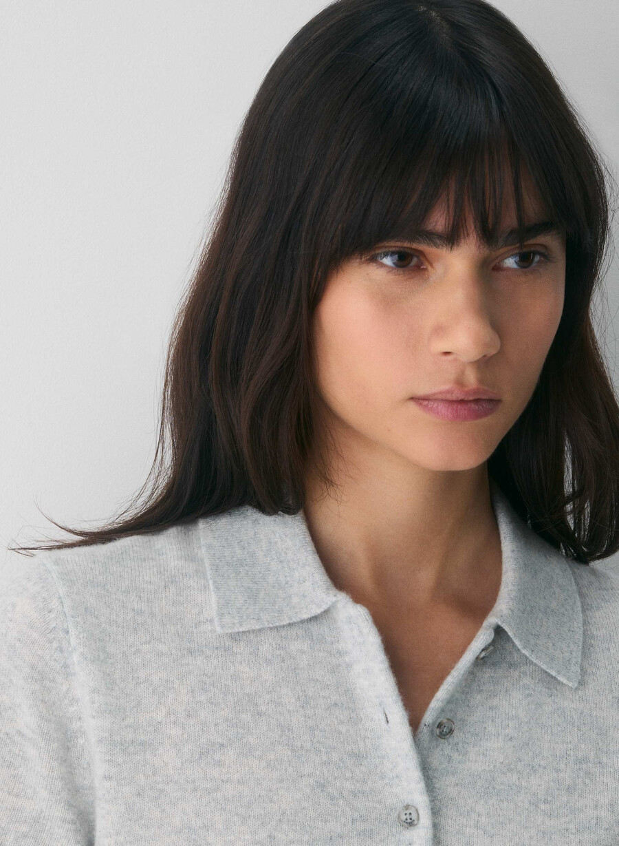 bare cashmere cellini polotröja ljunggrå krom