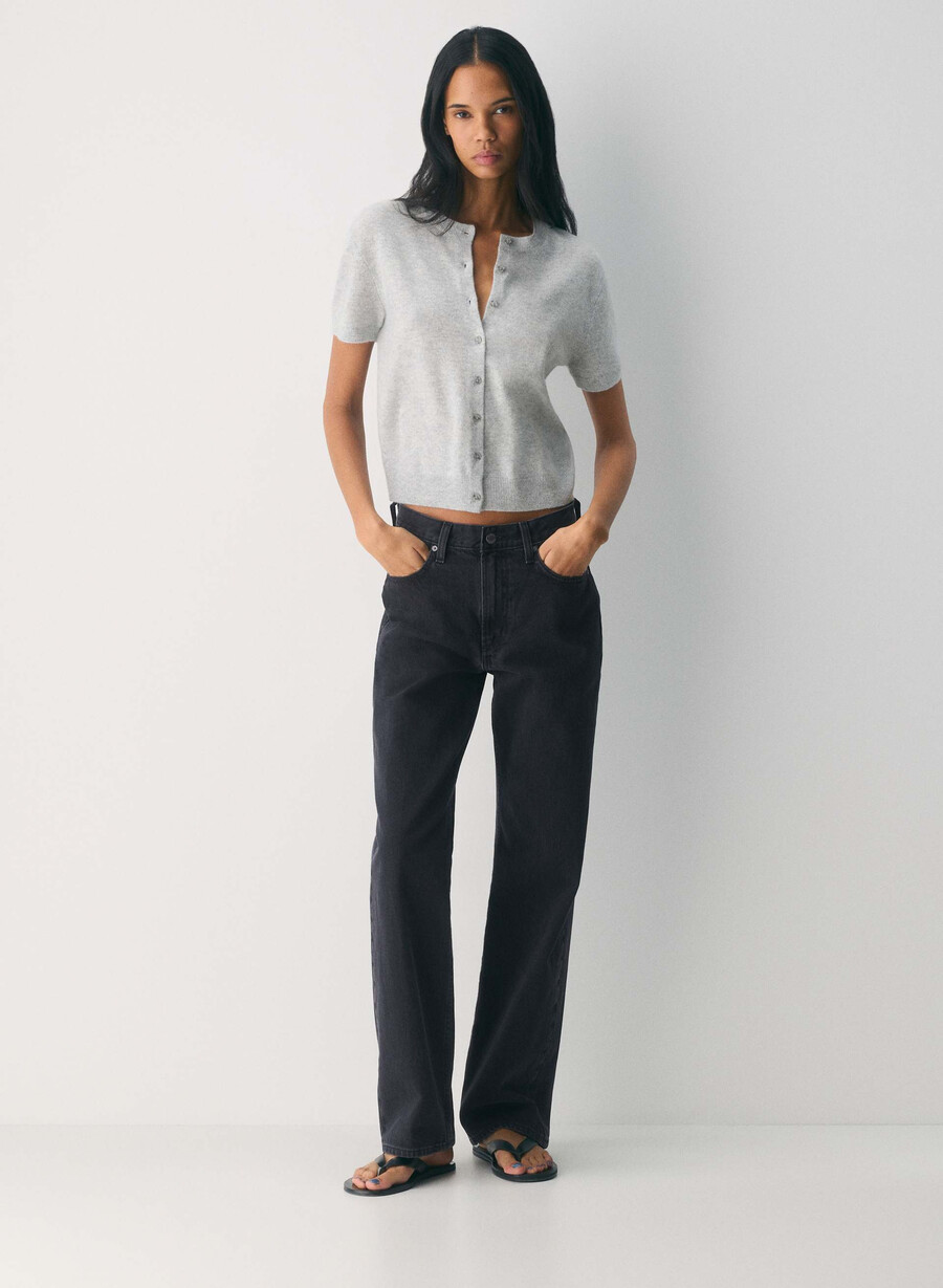 bare cashmere kortärmad cardigan lmndhthr fol bwn