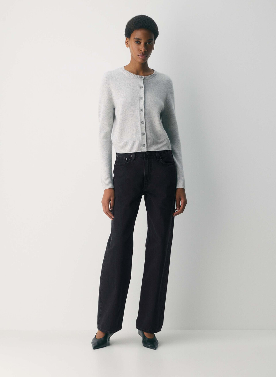 essential cashmere acme cardigan ljungfärgad krom