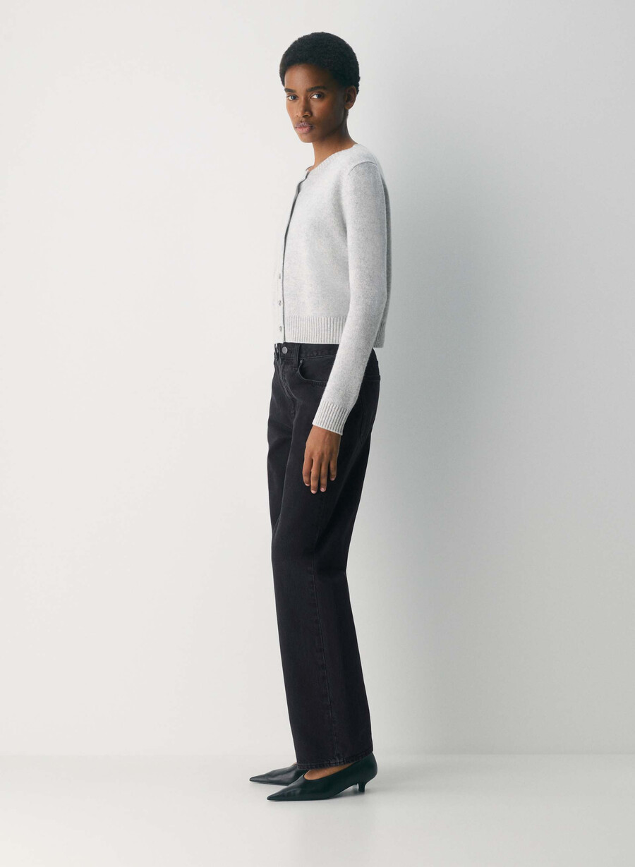 essential cashmere acme cardigan ljungfärgad krom
