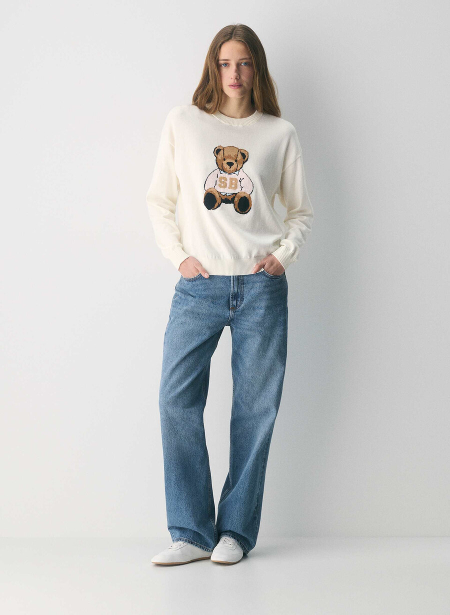 cotton charm prep icon tröja ljusbjÖrkteddy be