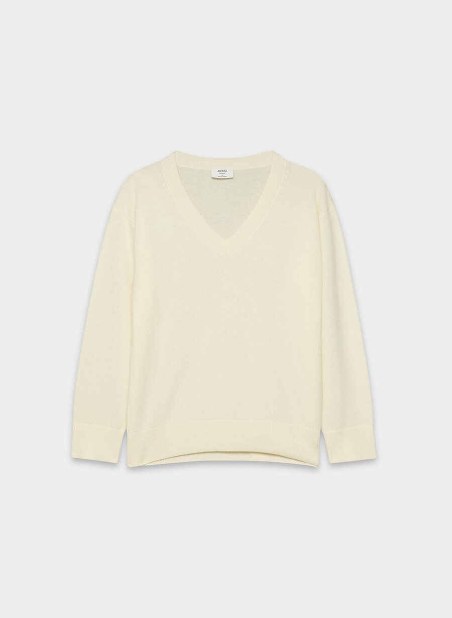 bare cashmere kompositionströja ljus bjÖrk