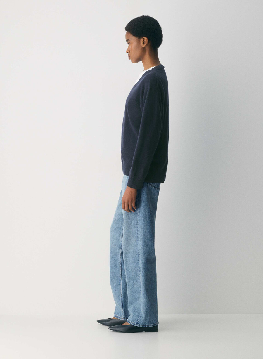 bare cashmere kompositionströja ljus bjÖrk