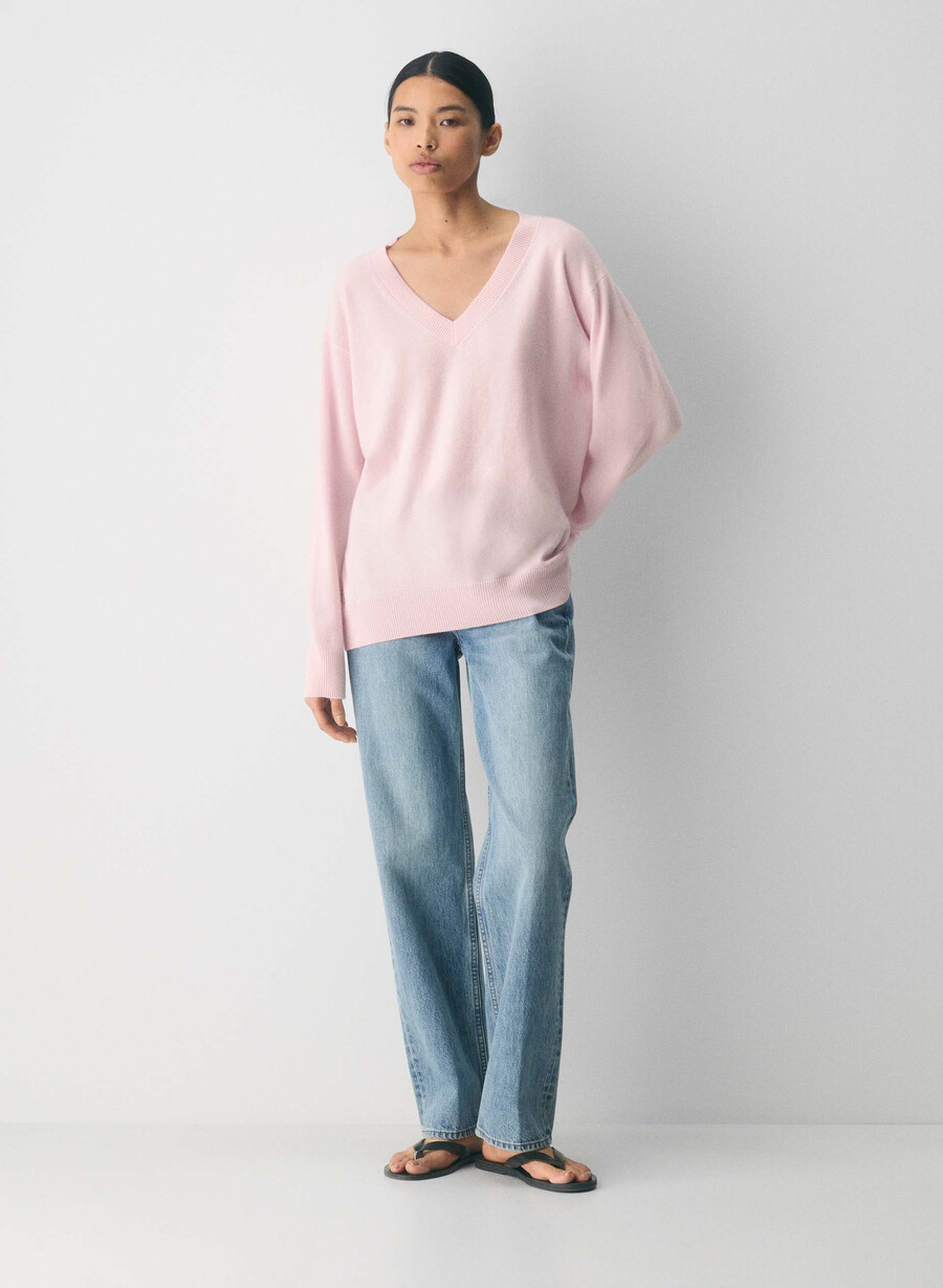 bare cashmere kompositionströja villa pink