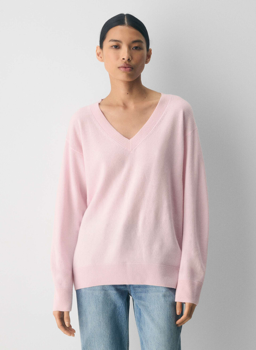 bare cashmere kompositionströja villa pink