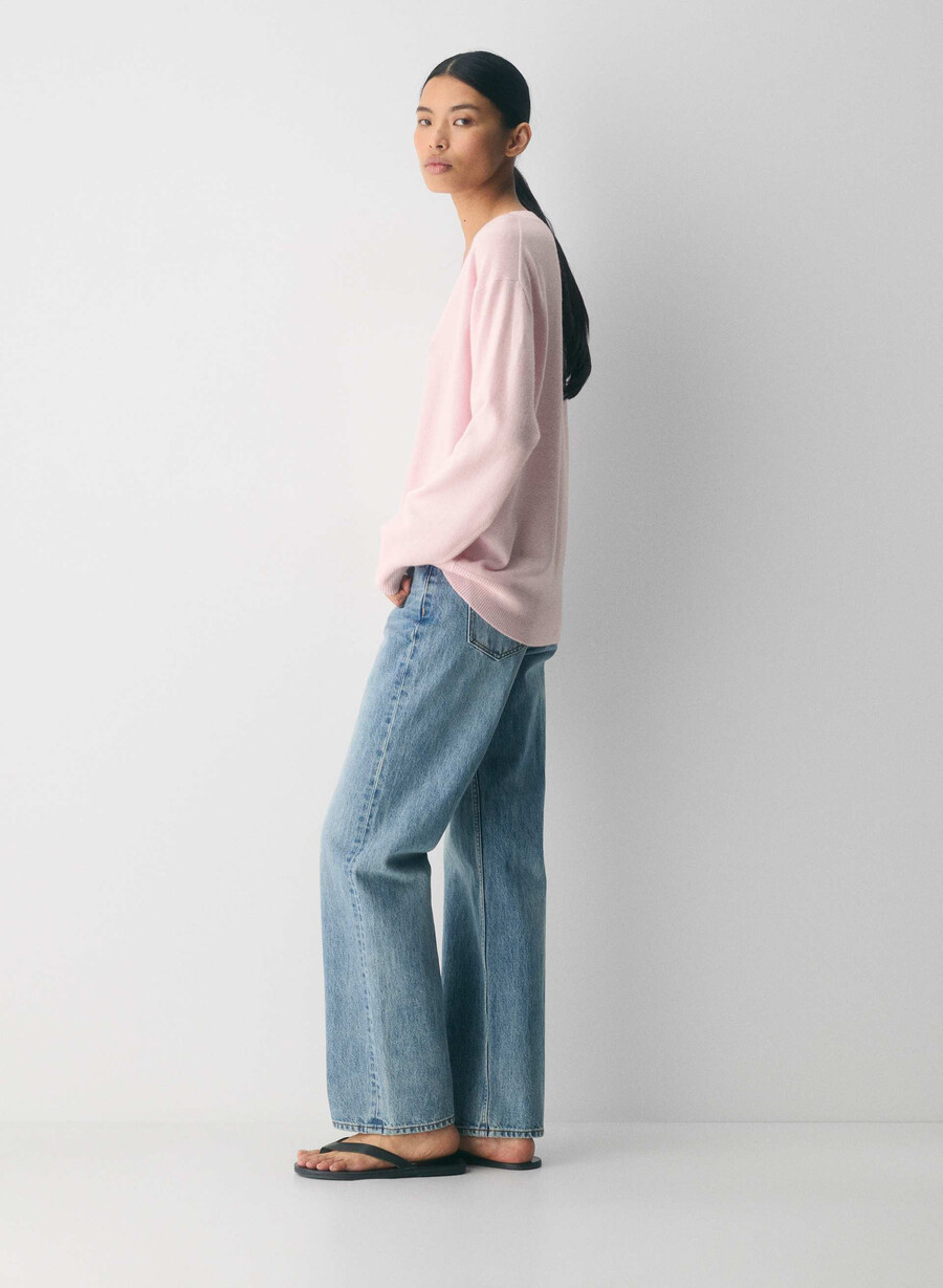 bare cashmere kompositionströja villa pink