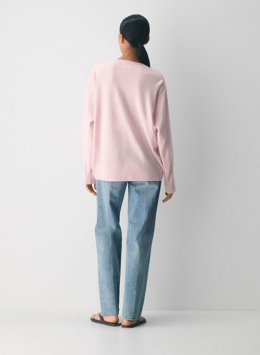 bare cashmere kompositionströja villa pink