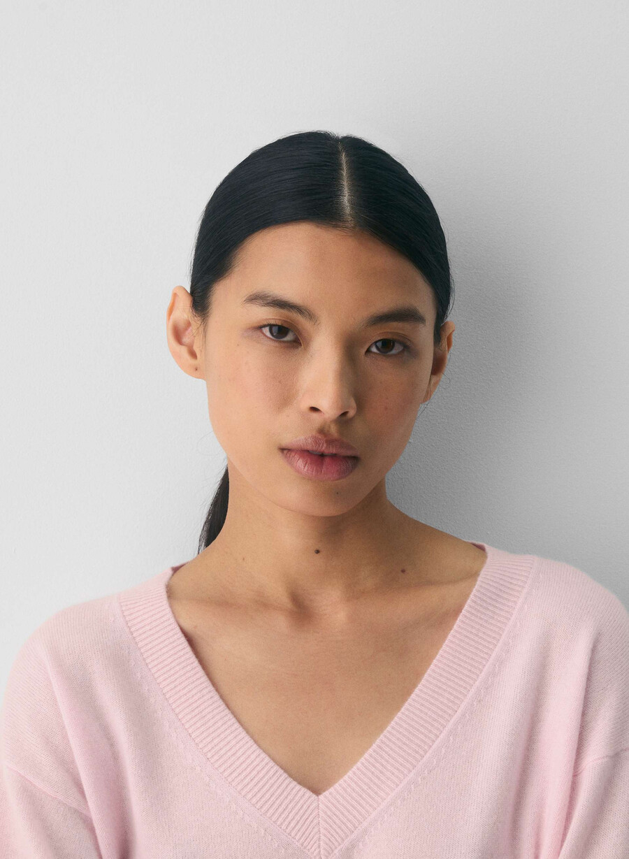 bare cashmere kompositionströja villa pink