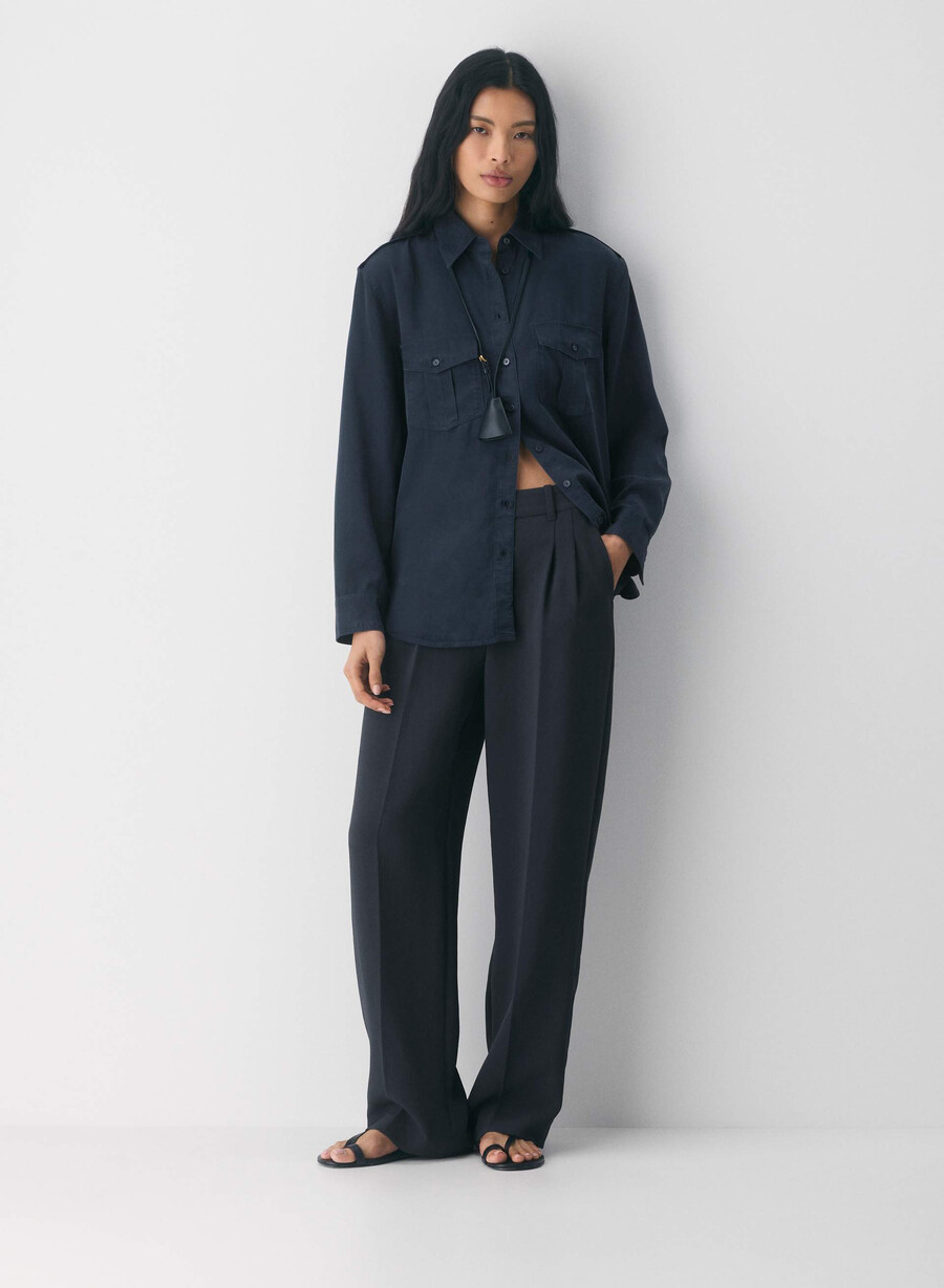 the effortless pant - crepette dark nat navy