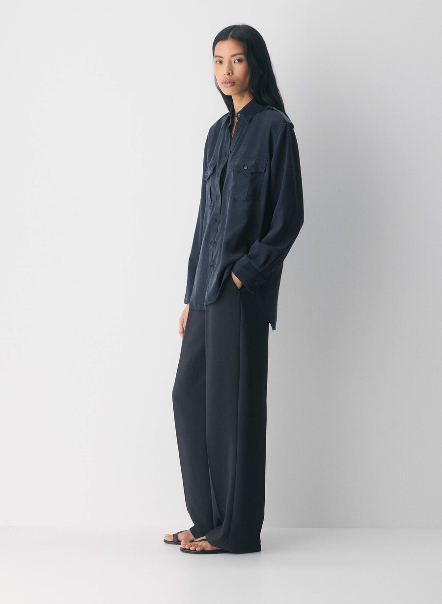 the effortless pant - crepette dark nat navy