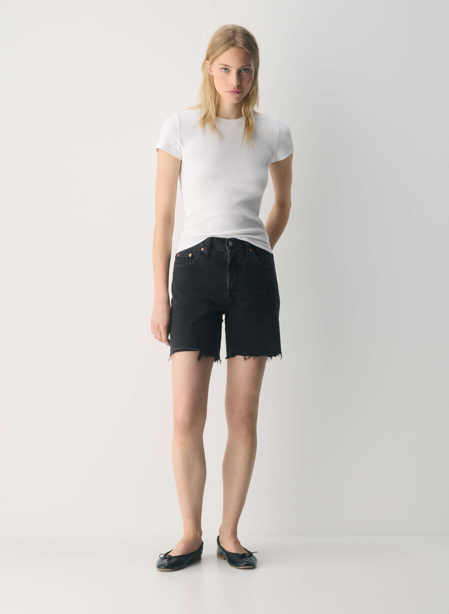 levis 501 mid thigh jeanshorts lunar black