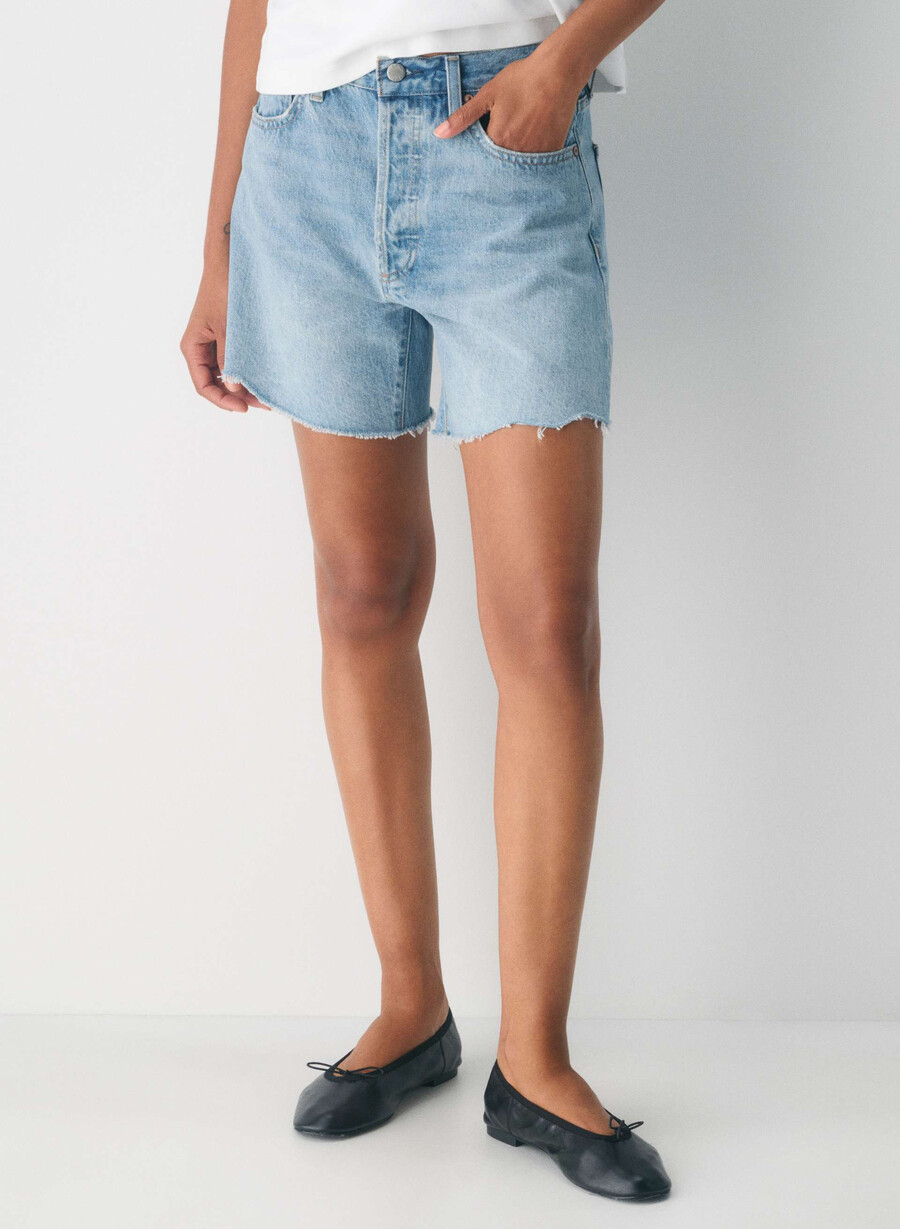 denim forum ex-pojkvännen mid thigh shorts 7 År bleu taboo