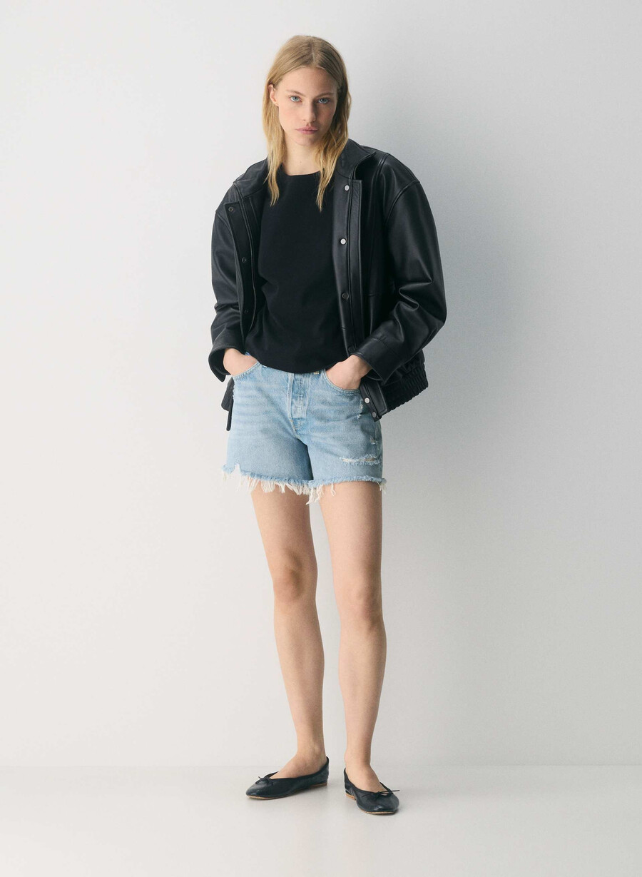 agolde parker långa jeansshorts swapmeet blÅ