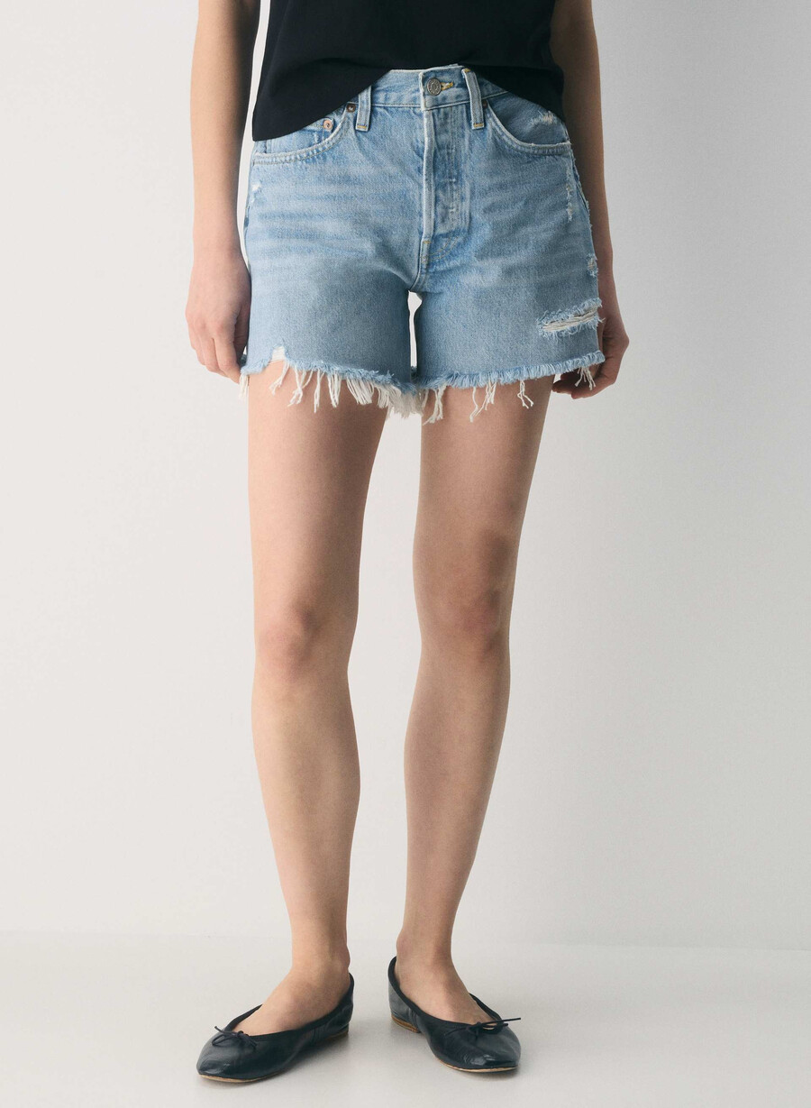agolde parker långa jeansshorts swapmeet blÅ