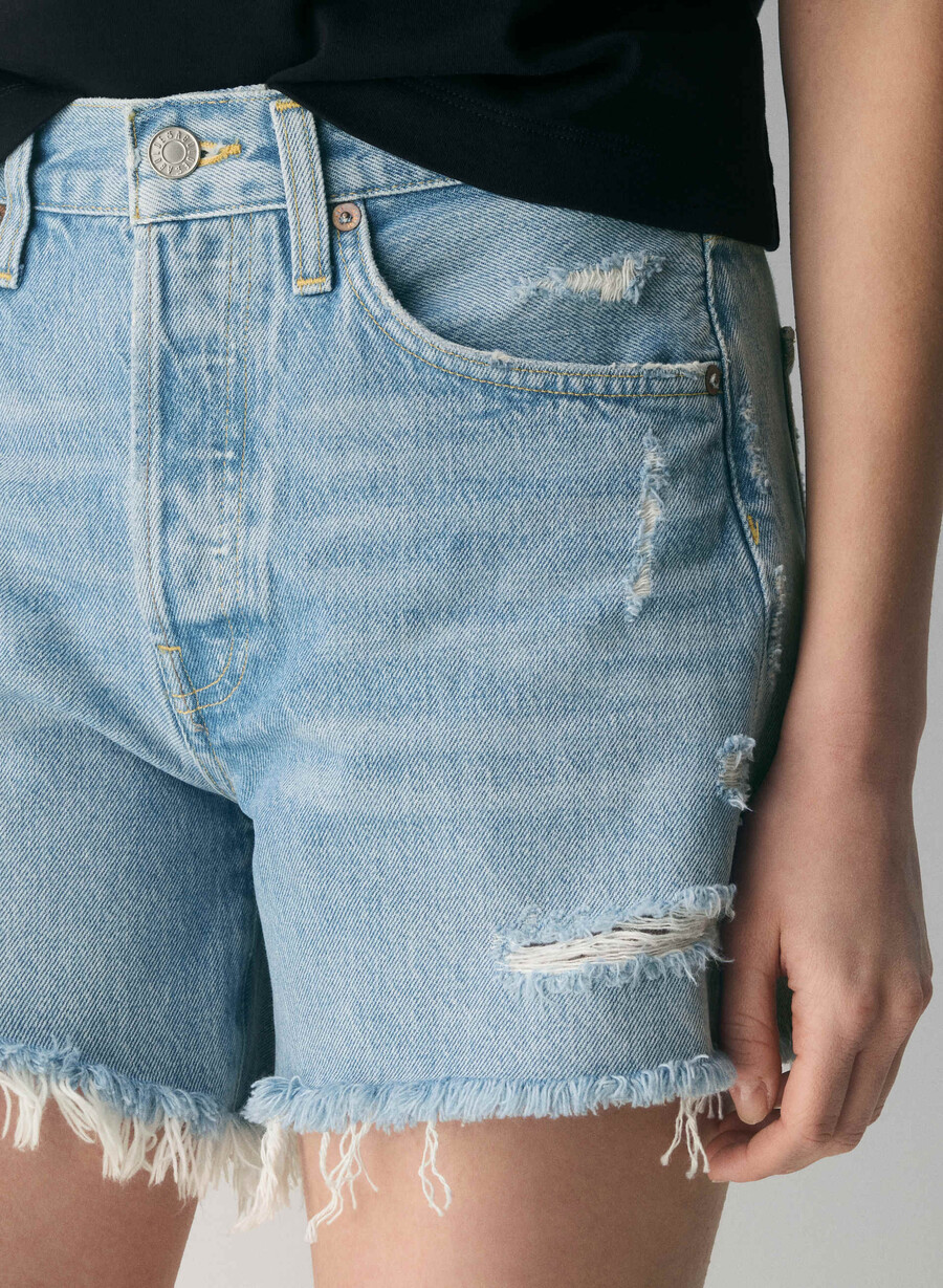 agolde parker långa jeansshorts swapmeet blÅ