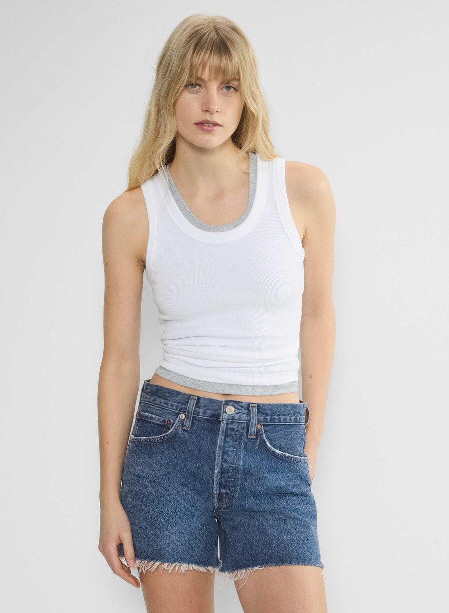 agolde parker långa jeansshorts varning